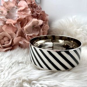 Kate Spade Bowl by Lenox Silver Striped Diagonal